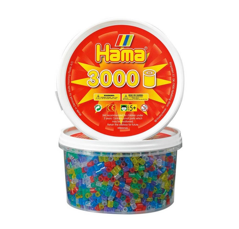 Hama Perlen Bügelperlen Hama Dose mit 3000 Bügelperlen Glitzer-Mix von Hama Perlen