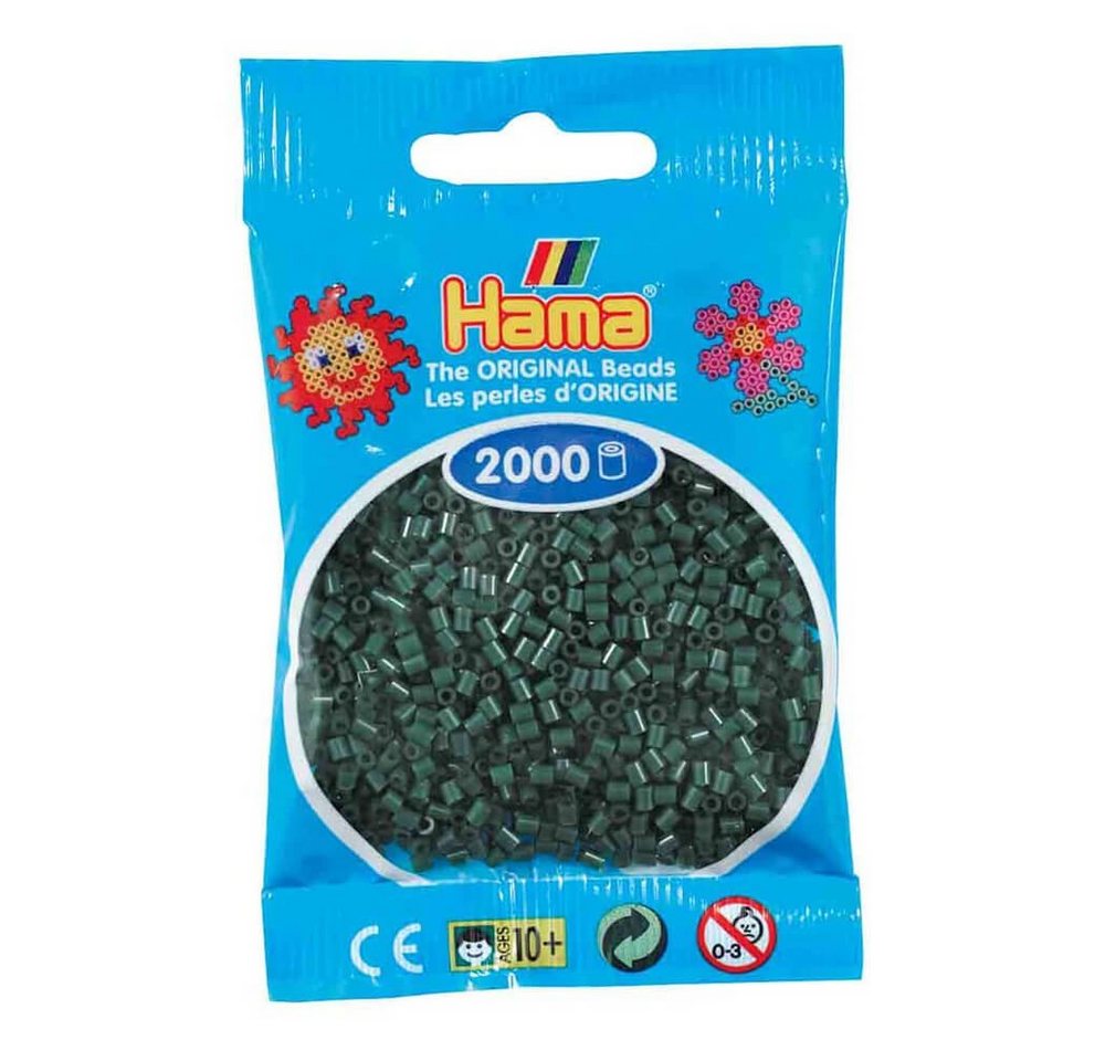 Hama Perlen Bügelperlen Hama Mini-Bügelperlen 2000 im Beutel olivgrün von Hama Perlen