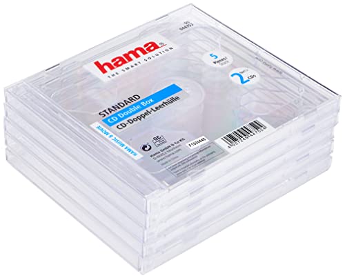 Hama CD-Doppel-Leerhülle Standard, 5er-Pack, transparent Hama CD-Doppel-Leerhülle Standard, 5er-Pack, transparent von Hama