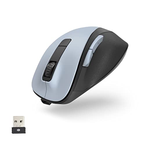 Hama ergonomische Maus (Funkmaus, 6 Tasten, 2,4GHz, BlueWave, 800/1200/1600dpi, optische Maus kabellos, Wireless, Maus ergonomisch, Computermaus, für Laptop/PC, Akku, Rechtshänder) polarblau Hama ergonomische Maus (Funkmaus, 6 Tasten, 2,4GHz, BlueWave, 800/1200/1600dpi, optische Maus kabellos, Wireless, Maus ergonomisch, Computermaus, für Laptop/PC, Akku, Rechtshänder) polarblau von Hama