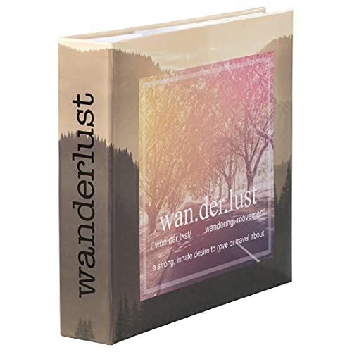 Hama Einsteckalbum "Wanderlust" (Fotoalbum zum Einstecken von 200 Fotos im Format 10x15 cm, Einsteckfotoalbum mit 100 Seiten, Fotobuch für Urlaubsfotos) braun/bunt von Hama