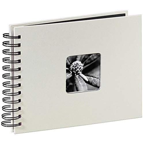 Hama Fotoalbum 24x17 cm (Spiral-Album mit 50 schwarzen Seiten, Fotobuch mit Pergamin-Trennblättern, Album zum Einkleben und Selbstgestalten) kreide von Hama