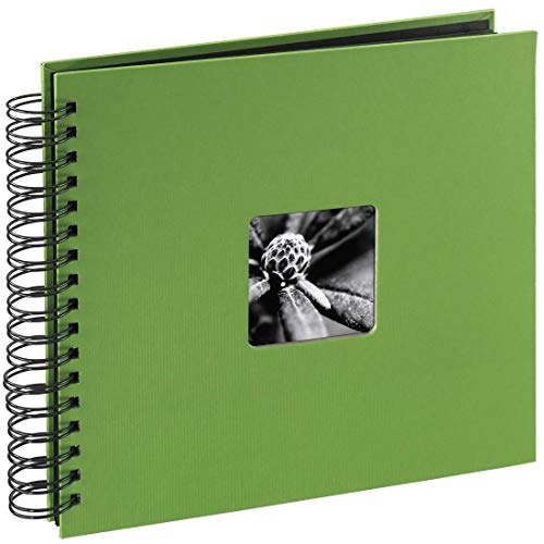 Hama Fotoalbum 28x24 cm (Spiral-Album mit 50 schwarzen Seiten, Fotobuch mit Pergamin-Trennblättern, Album zum Einkleben und Selbstgestalten) grün von Hama