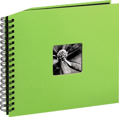 Hama Fotoalbum 28x24 cm (Spiral-Album mit 50 schwarzen Seiten, Fotobuch mit Pergamin-Trennblättern, Album zum Einkleben und Selbstgestalten) hellgrün von Hama