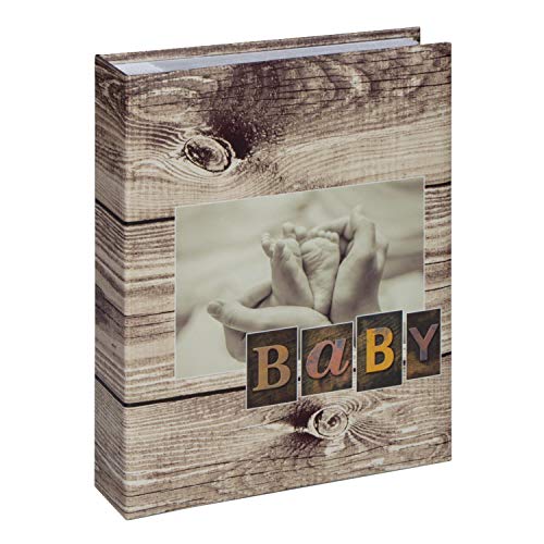 Hama Fotoalbum (für Stecknadeln, Einschieben, für Fotos, 100 Seiten, 10x15 cm, als Geschenk, Buch, Baby) Braun/Grau von Hama