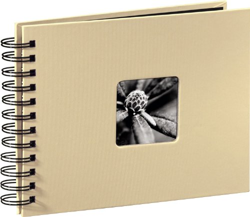 Hama Fotoalbum 24x17 cm (Spiral-Album mit 50 schwarzen Seiten, Fotobuch mit Pergamin-Trennblättern, Album zum Einkleben und Selbstgestalten) beige von Hama