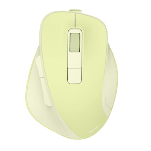 Hama Maus kabellos, wiederaufladbar (optische Funkmaus ohne Klickgeräusch, mit Akku, ergonomische Form, 6 Tasten, 800/1200/1600 DPI, KI Assistent, 2,4 GHz, ideal als Computermaus, Laptopmaus) grün von Hama