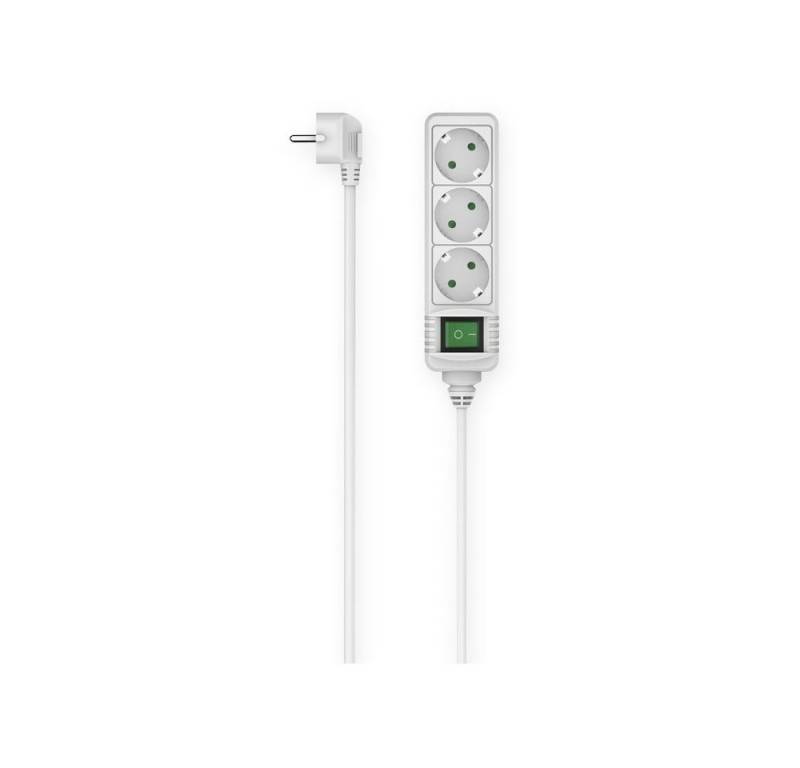 Hama Hama 3-fach Steckdosenleiste 3m weiss Mehrfachsteckdose (An-Aus-Schalter, Erhöhter Berührungsschutz, Kabellänge 3.0 m), An-Aus-Schalter von Hama
