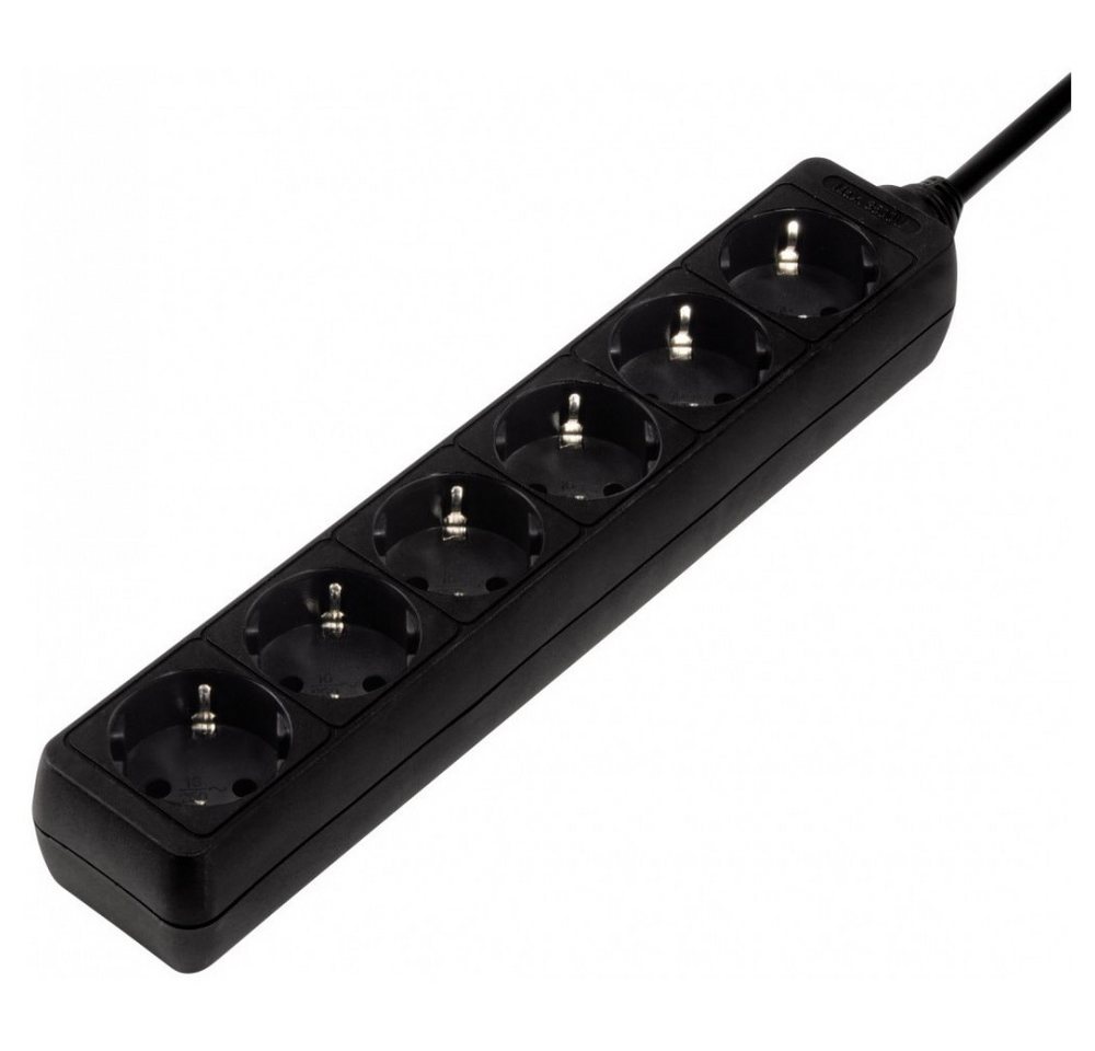 Hama Hama 6-fach Steckdosenleiste schwarz - Stromversorgung. Steckdosenleiste (6-fach Steckdosenleiste, 1,4m Kabellänge, Farbe: Schwarz, Hohe Sicherheit, Kabellänge 1.4 m), Hohe Sicherheit von Hama