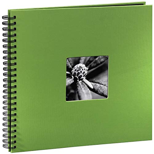 Hama Fotoalbum Jumbo 36x32 cm (Spiral-Album mit 50 schwarzen Seiten, Fotobuch mit Pergamin-Trennblättern, Album zum Einkleben und Selbstgestalten) grün von Hama