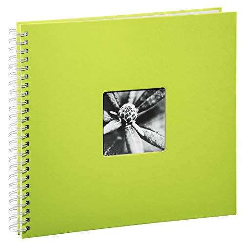 Hama Fotoalbum Jumbo 36x32 cm (Spiral-Album mit 50 weißen Seiten, Fotobuch mit Pergamin-Trennblättern, Album zum Einkleben und Selbstgestalten) grün von Hama