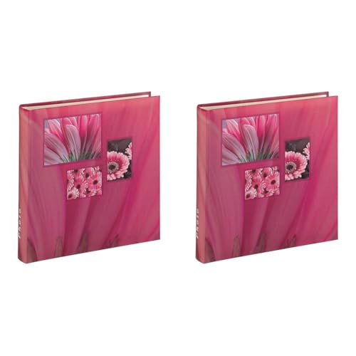 Hama Jumbo Fotoalbum Singo (Fotobuch 30x30 cm, Album mit 100 weißen Seiten, Photoalbum zum Einkleben und zum Selbstgestalten) pink (Packung mit 2) von Hama