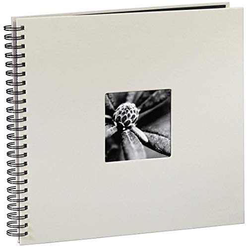 Hama Fotoalbum Jumbo 36x32 cm (Spiral-Album mit 50 schwarzen Seiten, Fotobuch mit Pergamin-Trennblättern, Album zum Einkleben und Selbstgestalten) kreide, 1 Stück (1er Pack) von Hama