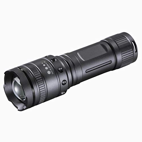 Hama LED-Taschenlampe, zoombar (Stoßfeste Lampe für Outdoor, ausdauerndes und extrem helles Camping-Licht, 1000 Lumen) grau, 00185801 von Hama