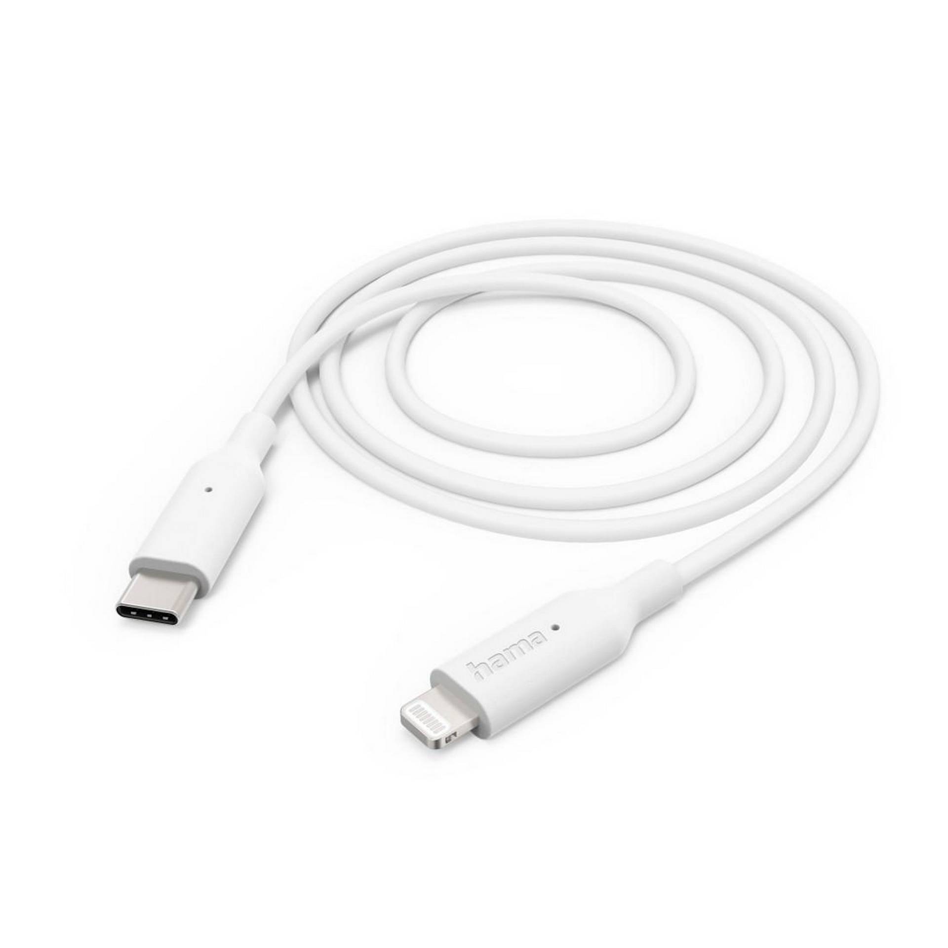 Hama Ladekabel weiß USB-C mit Lightning 1 m Hama Ladekabel weiß USB-C mit Lightning 1 m von Hama