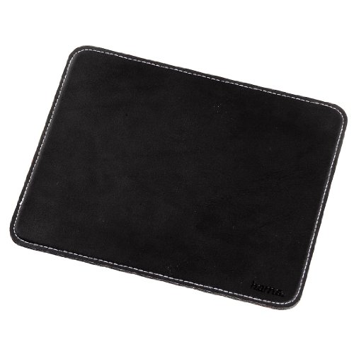 Hama Mauspad (22 x 18 cm, Office Mousepad in Leder Optik, optimale Gleitfähigkeit, rutschfeste Unterseite) schwarz von Hama