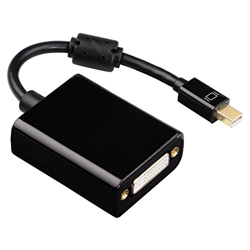 Hama Mini DisplayPort Adapter, miniDP Stecker auf DVI Buchse, 4K Ultra HD, vergoldet, doppelt geschirmt, ideal für MacBook Air/MacBook Pro/Mac Pro/Mac Mini, schwarz von Hama