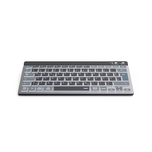 Hama Tastatur kabellos (Multi Device Tastatur mit Funk/Bluetooth für PC, Smartphone, Tablet, beleuchtet, dimmbar, mit Akku, klein, leise Scissortasten, Multimedia Tasten, deutsches QWERTZ-Layout) Hama Tastatur kabellos (Multi Device Tastatur mit Funk/Bluetooth für PC, Smartphone, Tablet, beleuchtet, dimmbar, mit Akku, klein, leise Scissortasten, Multimedia Tasten, deutsches QWERTZ-Layout) von Hama