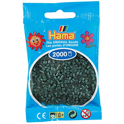 Hama Perlen 501-28 - Mini-Perlen 2000 Stück oliv-grün von Hama