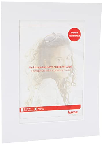 Hama Premium Passepartout (30 x 40 cm, für Bilder im Format 20 x 30) artkisweiß von Hama