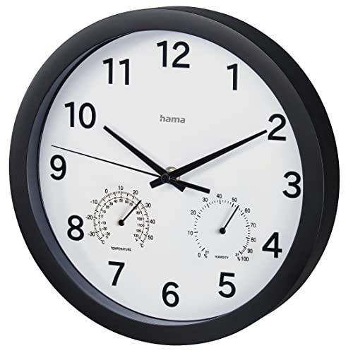 Hama Lautlose Wanduhr, Schwarz, 25 cm von Hama