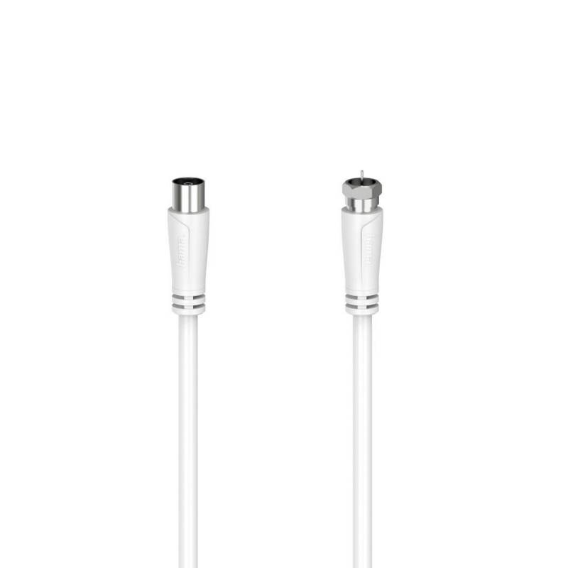 Hama SAT-Anschlusskabel weiß F-Stecker mit Koax-Kupplung 1,5 m von Hama
