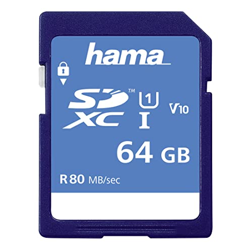 Hama Speicherkarte SDHC 64GB (SD-3.01-Standard, 90 MB/s, Class 10, Datensicherheit Dank mechanischem Schreibschutz, Beschriftungsfeld) von Hama