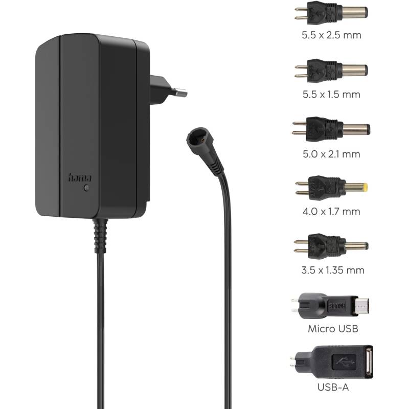 Hama Schaltnetzteil Universal Einstellbar 2250 mA 27 W max. 12 V Schwarz von Hama