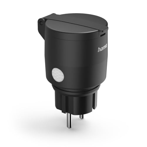 Hama WLAN Steckdose Outdoor (Smart Steckdose mit Matter Smart Home, mit Strommessung, universal, IP44, für Außenbereich mit App und Sprachsteuerung, Smart Home Steckdose als Zeitschaltuhr, 2300 W) von Hama
