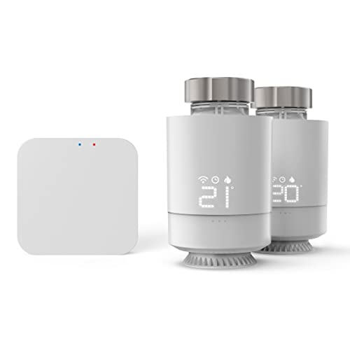Hama Smartes Heizkörperthermostat, Starter-Set 2 St. mit Hub (Heizungssteuerung WLAN, Smart Home Heizungsregler f. alle Ventile, programmierbarer Heizungsthermostat, heizen per App), Weiß von Hama