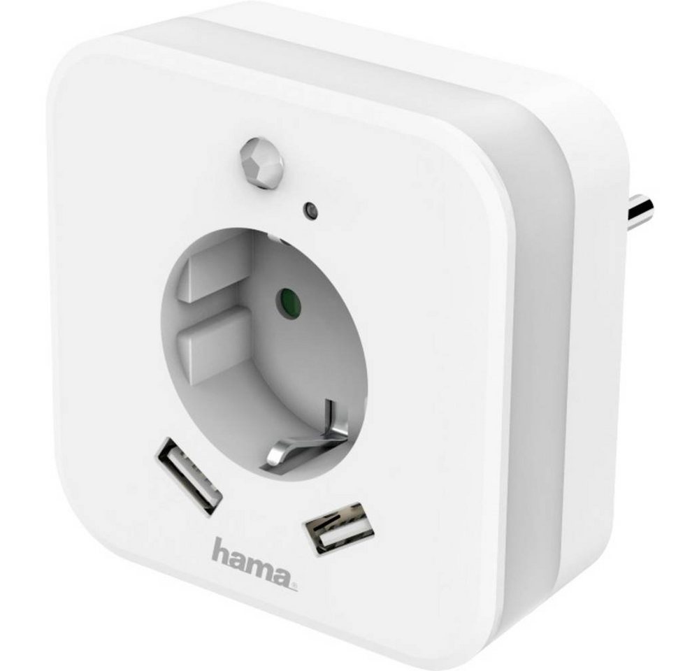 Hama Nachtlicht mit Steckdose und USB, 2.4 A, 2 Smart-Home-Steuerelement, mit USB von Hama