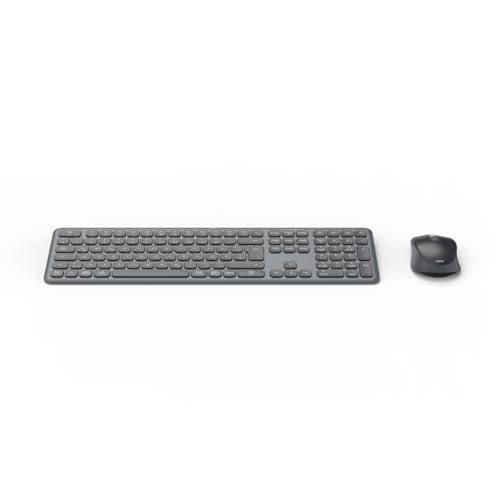 Hama Tastatur-Maus-Set, kabellos (Multi-Device 2,4GHz via USB-Empfänger + 2x Bluetooth für PC, Laptop, Tablet, 10 m Reichweite, deutsches QWERTZ-Layout, keine Klickgeräusch, batteriebetrieben) schwarz von Hama