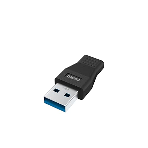 Hama USB C Adapter, USB A Stecker auf USB C Buchse (Zum Verbinden von PC, Laptop, MacBook, Tablet mit USB-C-Kabel oder USB-C-Hub, mit Super-Speed-Datenübertragung 5 Gbit/s, USB 3.2 Gen1) von Hama