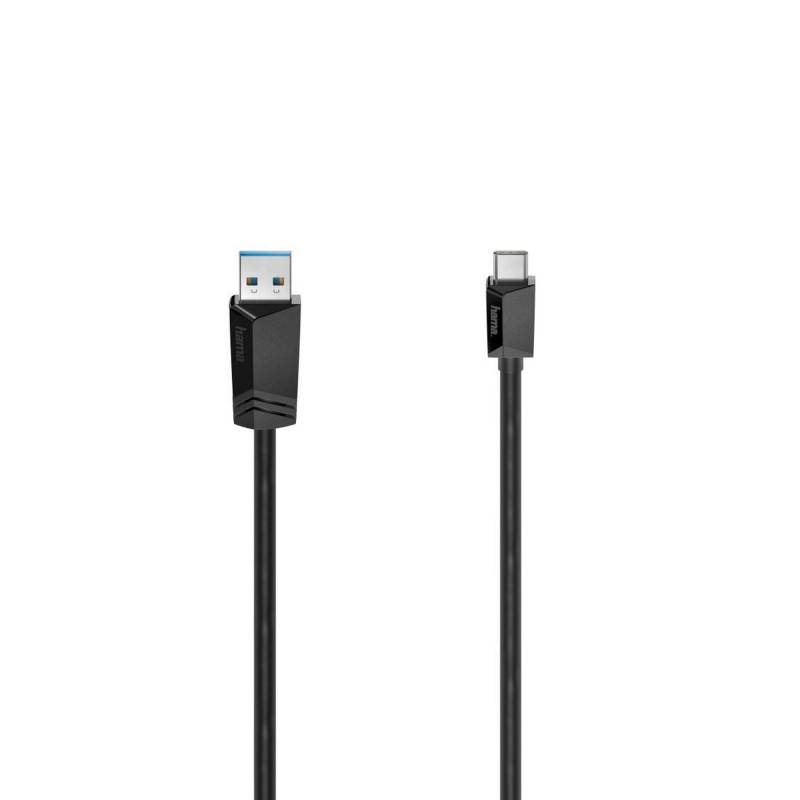Hama USB-C-Datenkabel mit USB-A-Stecker, USB 3.2 Gen1 schwarz 1,50 m von Hama