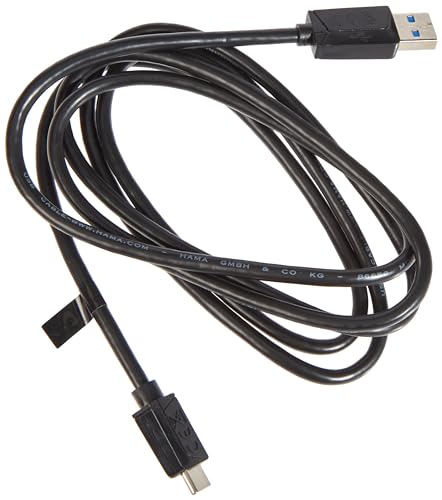 Hama USB C Kabel 1,50 m (Ladekabel USB A auf USB C, USB Typ C Kabel Datenübertragung 5 Gbit/s, Datenkabel USB 3.2 für PC, Laptop, Tablet, Handy, Game Controller etc., schlankes Steckergehäuse) schwarz von Hama