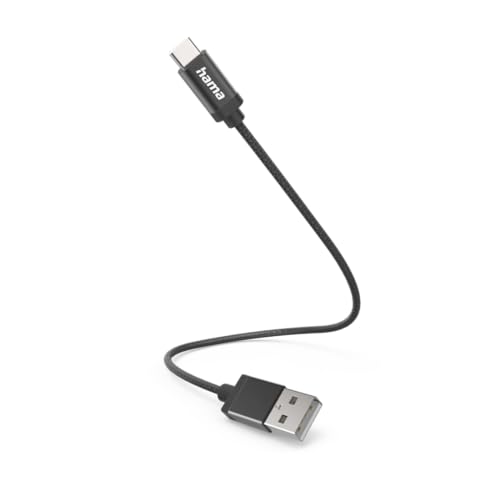 Hama USB-Ladekabel USB 2.0 USB-A Stecker, USB-C® Stecker 0.2m Schwarz 00201600 von Hama