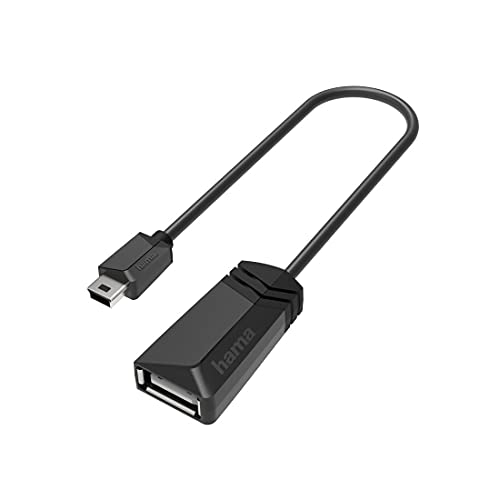Hama USB OTG Adapter, Mini USB Stecker – USB A Buchse (Adapter zum Anschluss von Mini USB Geräten wie Tablet an z.B. Drucker, Mini-USB auf USB-Adapter mit Datenübertragung 480 Mbit/s, USB 2.0) von Hama