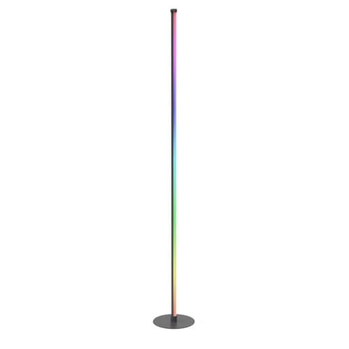 Hama Smart Standleuchte, RGB Ecklampe (Stehlampe für Farbwechsel bunt, indirekte Beleuchtung, Lichtsäule mit App, Musikmodi, Bodenlampe dimmbar für Wohnzimmer, Schlafzimmer, Spielzimmer, 8 W, 153 cm) von Hama