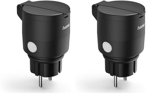 Hama WLAN Steckdose Outdoor (Steckdose WLAN gesteuert, smarte Steckdose appgesteuert oder per Sprachbefehl, Steckdose außen für z.B. Beleuchtung, Smart Home Steckdose energiesparend, Zeitschaltuhr) von Hama