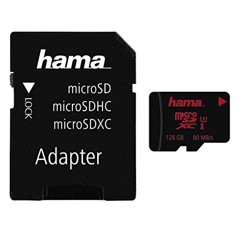 Hama microSDXC 128GB UHS Speed Class 3 UHS-I 80MB/s und Adapter/Mobile von Hama