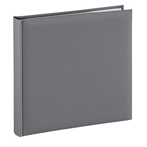 Hama Fotoalbum Jumbo 30x30 cm (Fotobuch mit 80 weißen Seiten, Album für 320 Fotos zum Selbstgestalten und Einkleben) grau von Hama