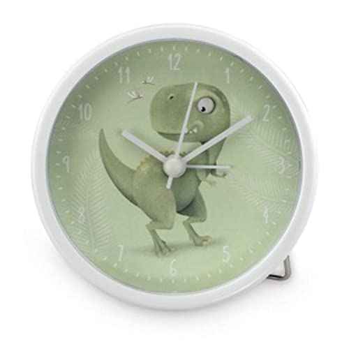 Hama Kinderwecker „Happy Dino“ ohne Ticken (Kinderuhr mit Dino Motiv, Wecker batteriebetrieben, einstellbare Alarmzeit, ideal auch als Lernuhr) grün von Hama