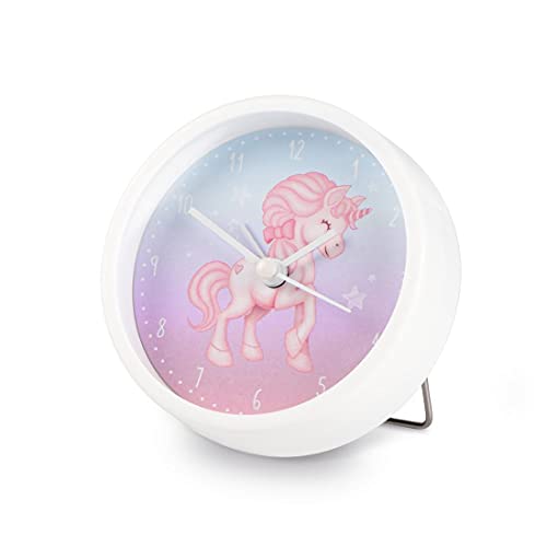 Hama Kinderwecker „Magical Unicorn“ ohne Ticken (Kinderuhr mit Einhorn Motiv, Wecker batteriebetrieben, einstellbare Alarmzeit, ideal auch als Lernuhr) rosa/blau von Hama
