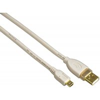 Mini-USB-Kabel vergoldet doppelt geschirmt Weiß 1,8m von Hama