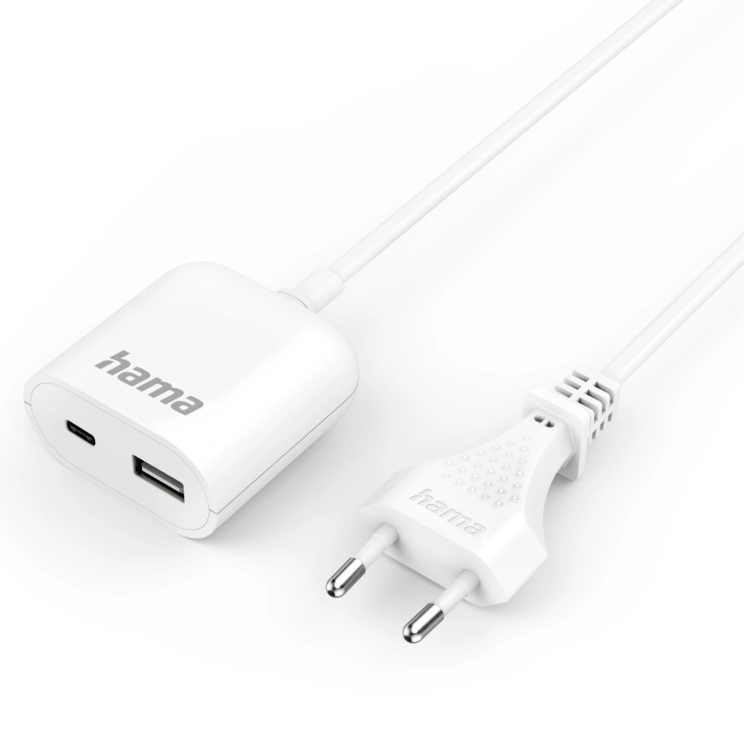 USB-Netzteil mit 1,9 m langem Kabel 3,5A 1x USB-A 1x USB-C Weiß USB-Netzteil mit 1,9 m langem Kabel 3,5A 1x USB-A 1x USB-C Weiß von Hama