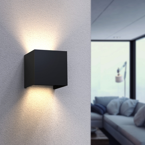 hama LED-Wandleuchte, 6 W, Metall - silberfarben | schwarz von Hama