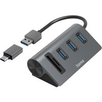 hama USB-Kartenleser, grau/schwarz, Kunststoff - weiss | braun | gruen | schwarz von Hama