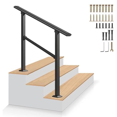 Handlauf für Treppen im Außenbereich passend für 3 Stufen Übergangshandläufe für Terrassengärten Stützgeländer für Betonstufen oder Holzstufen rutschfestes Sicherheitsgeländer(C,100cm/40inch) von Hamankim