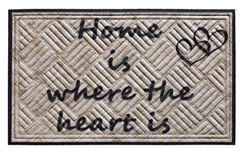 Hamat - Fußmatte Amaron – Home is Where The Hearts is – Grau – 45 x 75 cm von Hamat