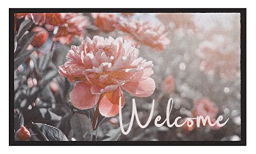 Hamat - Fußmatte Image - Pink Flower Welcome - 45 x 75 cm von Hamat